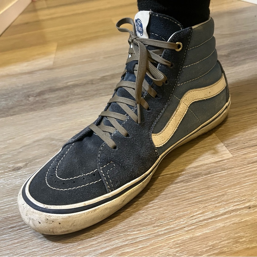 Vans Sk8-Hi Pro Blue & White core classic High Tops skateboard Pop Cush insoles - Picture 5 of 13